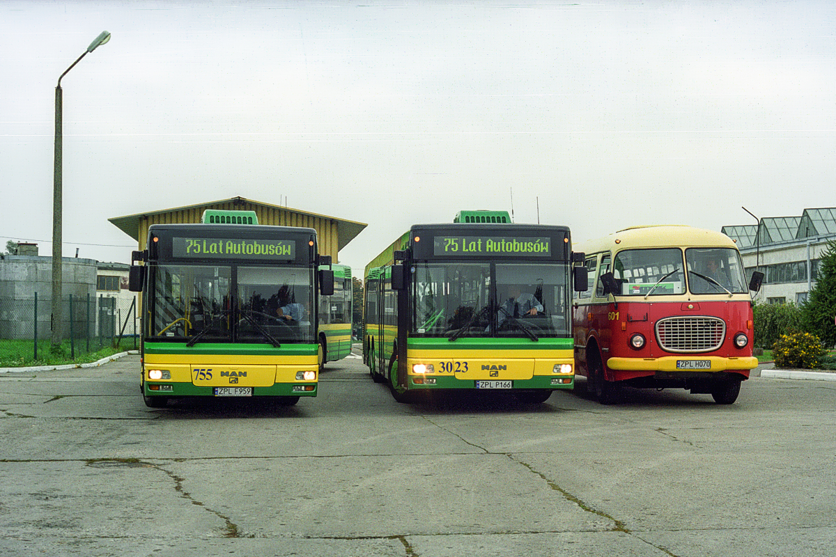 MAN NG313 #755, MAN NL313-15 #3023, Jelcz 043 #601