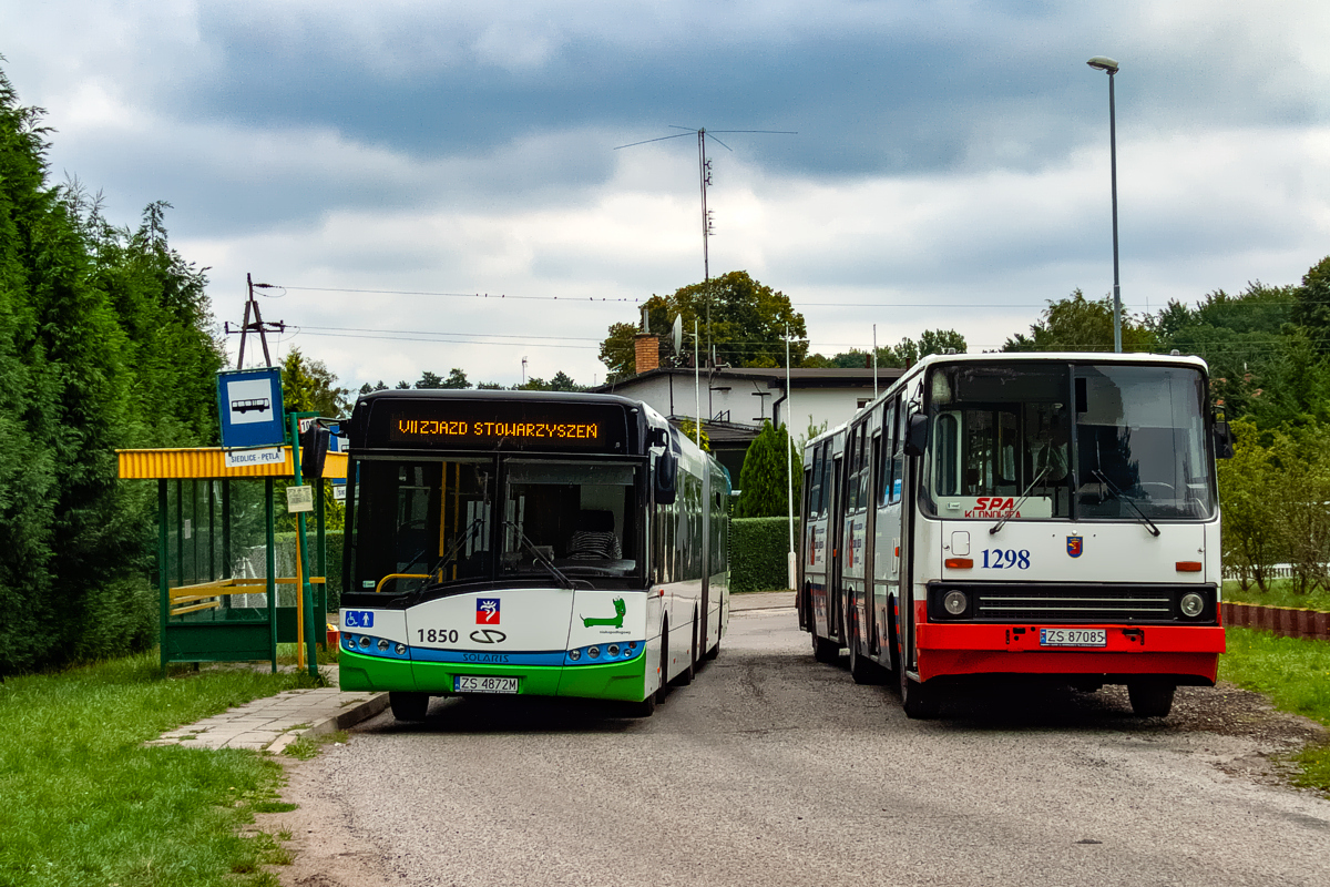 Solaris Urbino 18 #1850, Ikarus 280 #1298: pętla Siedlice 