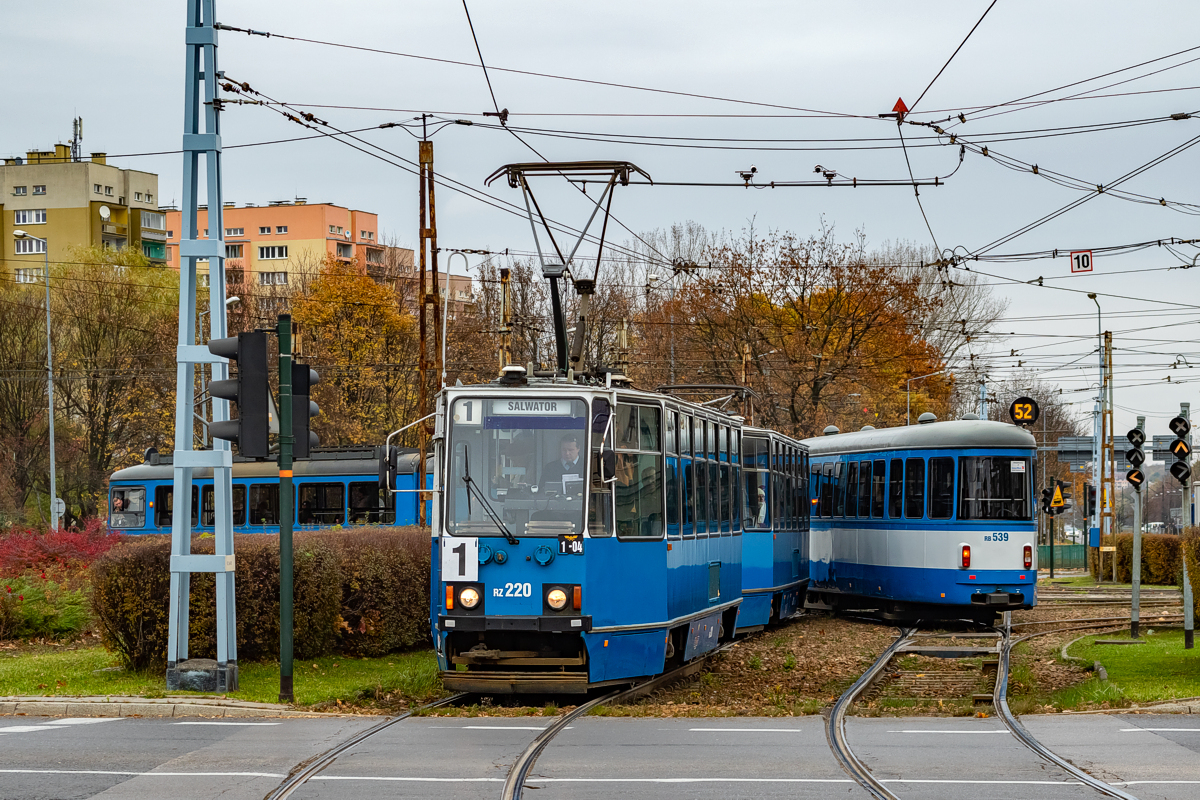 105Na #RZ220+RZ230: Kraków, rondo Kocmyrzowskie
