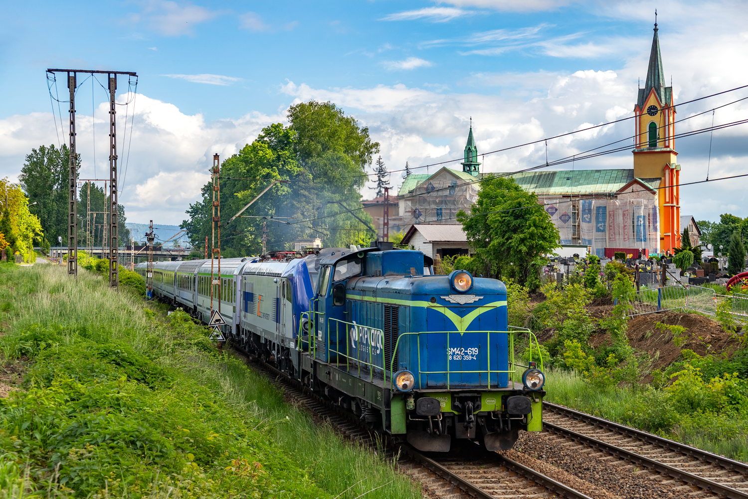 SM42-619+EU160-022: Czechowice-Dziedzice - podg. Most Wisła