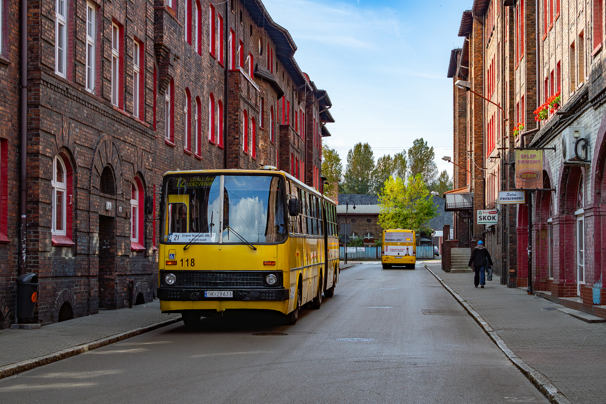 Ikarus 280.70E #118: Katowice, ul. Krawczyka