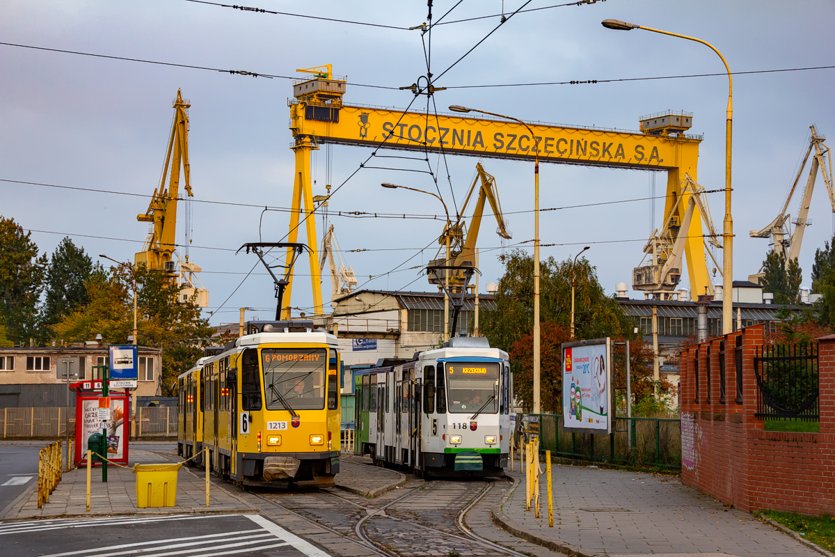 T6A2D #1213+1214: Szczecin, pętla Stocznia Szczecińska 